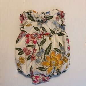 Floral Print Baby Bubble Romper